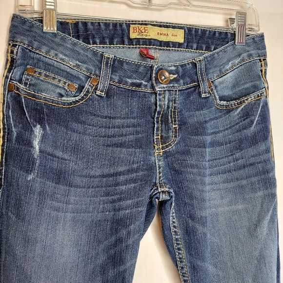 BKE Emma Bootcut Stretch Denim Distressed Jeans 27 - Picture 2 of 7